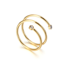 Anel Espiral Fine Banhado em Ouro 18K