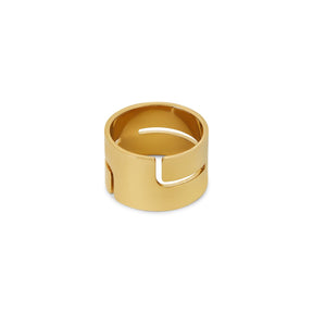 Anel Hi-lo Chunky Banhado em Ouro 18K