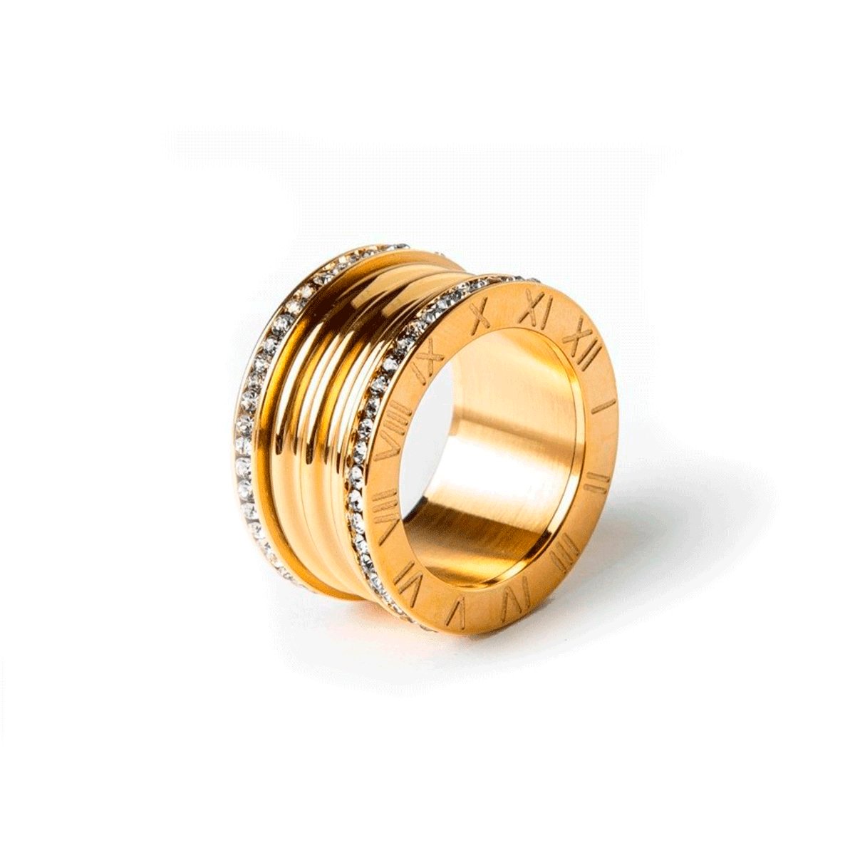 Anel Luxo Imperial Banhado em Ouro 18K