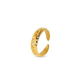 Anel Textura Lunar Banhado em Ouro 18k