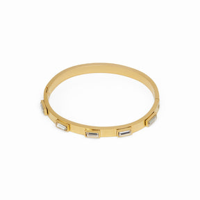 Bracelete Cristais Navete Banhado em Ouro 18K