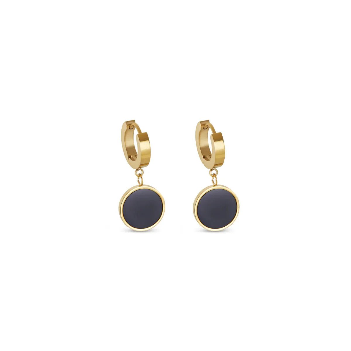 Brinco Pingente Noir Banhado em Ouro 18k