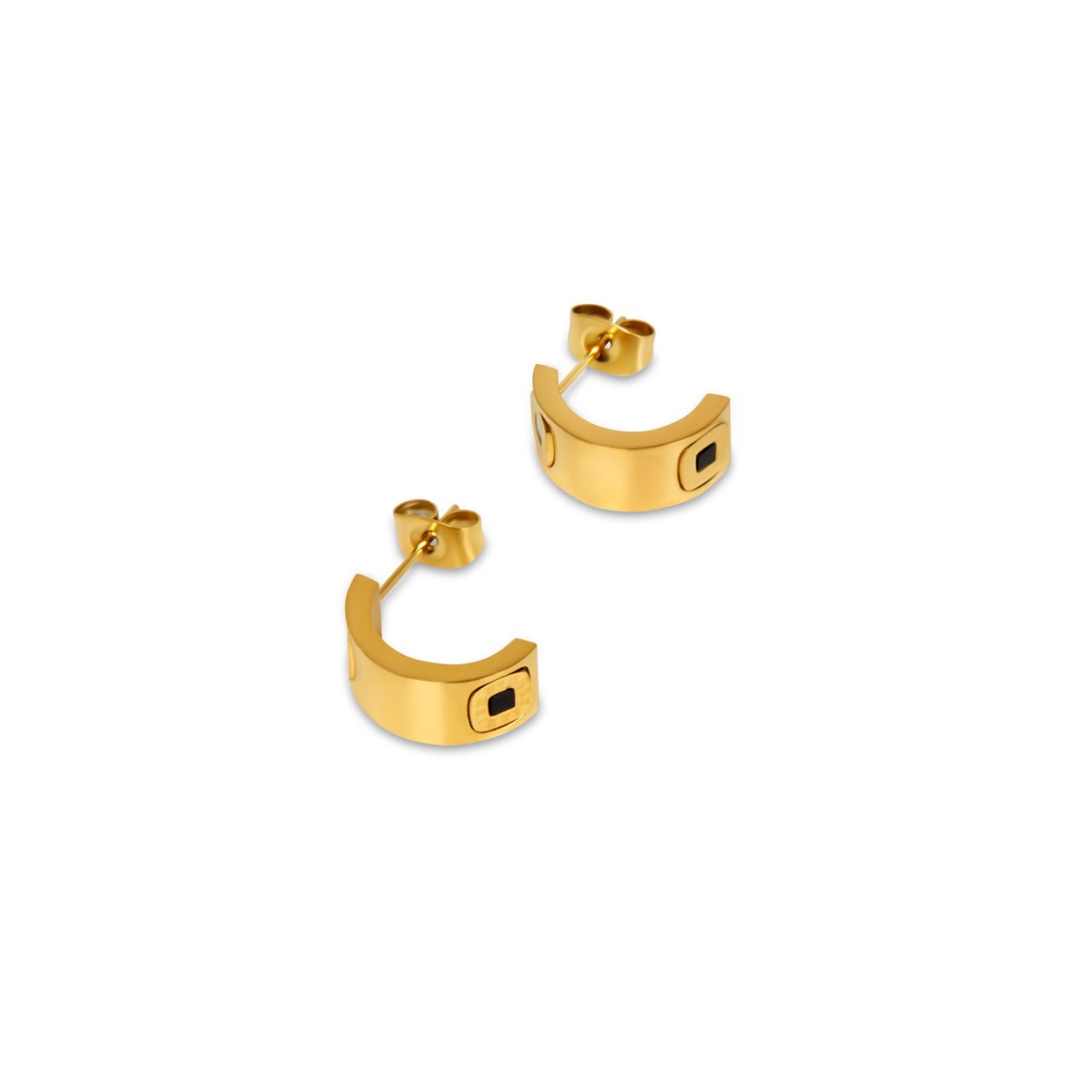 Brinco Square Charm Banhado em Ouro 18k