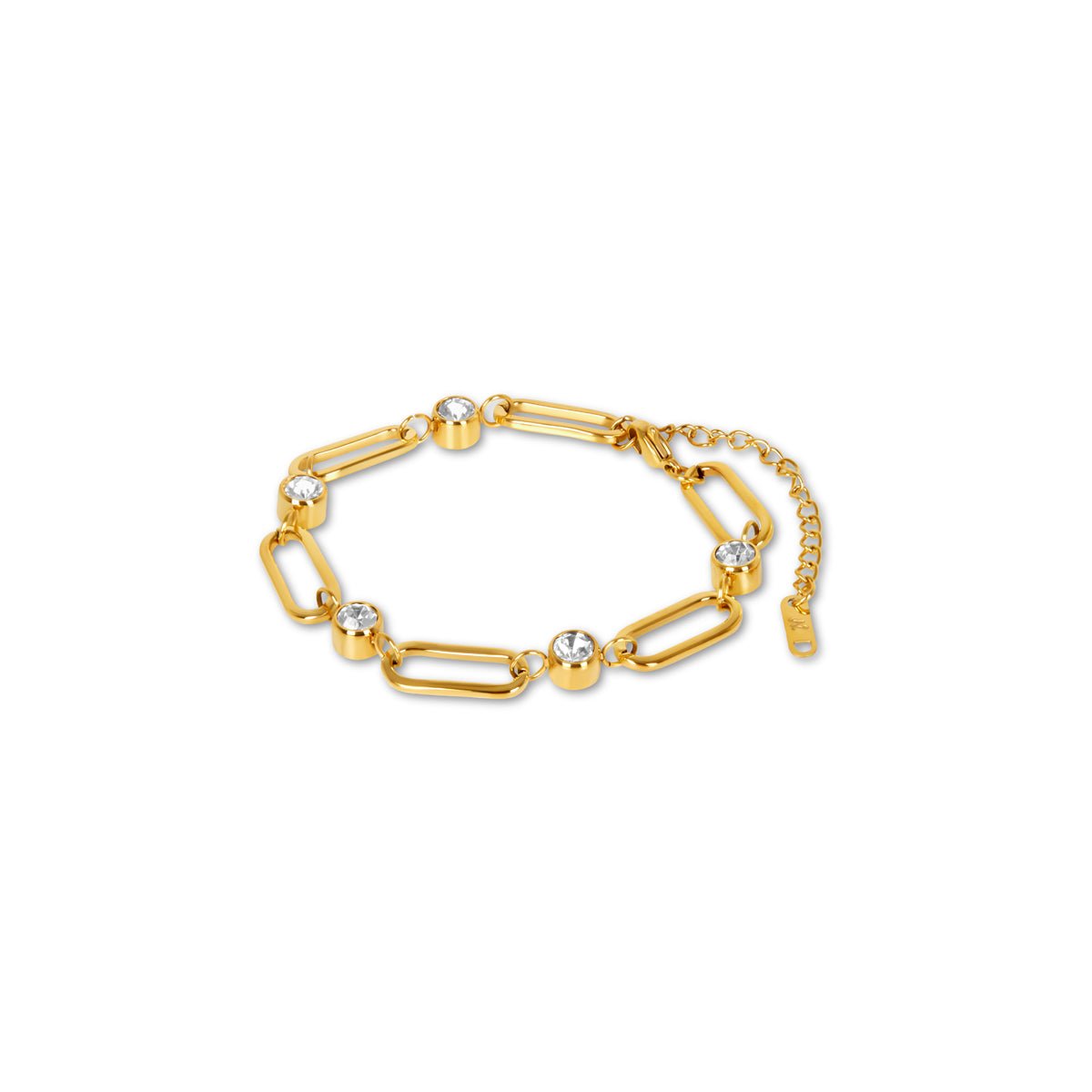 Pulseira Crystal Link Banhada em Ouro 18k