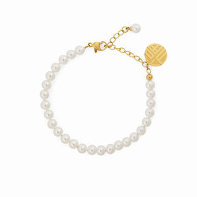 Pulseira de Pérolas Charm Banhada em Ouro 18K